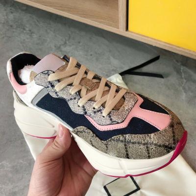 China 2022 Fashion Trend Hot Sale Gooci Printed Outdoor Platform Sneakers Leisure High Quality Luxury Brand G G Rhyton Multicolor Designer Brand for sale