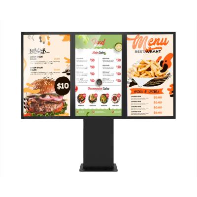 China Outdoor Full Color LCD Screen Digital Advertising Kiosk Totem 1*3 Order-Through Digital Menu Boards for sale