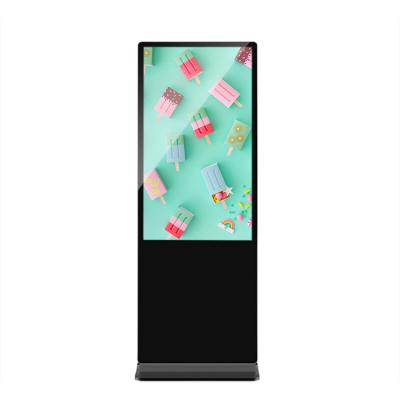 China Indoor Ultrathin Vertical Advertising Display Interactive LCD Panel Floor Standing Digital Signage Kiosk for sale