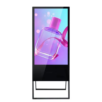 China Touch kiosk smart digital foldable touch signage touch poster indoor ultra thin floorstanding digital display for sale