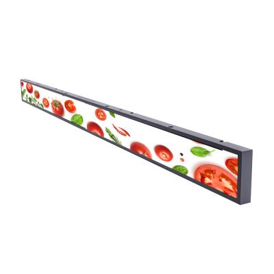 China 31 inch mini indoor digital stretched lcd display stretch bar signage continental margin lcd display for sale