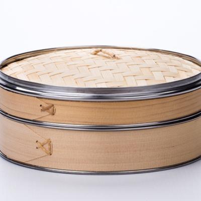 China Sustainable Edge Steel Cage Bamboo Steamer Steamed Roll Steamed Steamer Bag Stainless Steel Top Roll Steamer Cage Small Rim And Bottom for sale