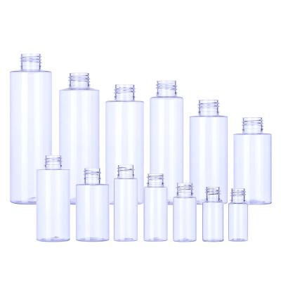 China BEAUTY PACKAGING 20ml 25ml 30ml 50ml 60ml 80ml 100ml 120ml 150ml 200ml Round Shape Transparent Squeeze Plastic Bottles for sale