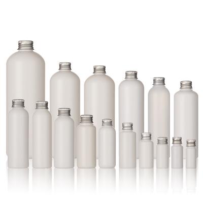 China BEAUTY PACKAGING Bottle 10 15 20 30 50 60 80 100 120 150 200 250 300 450 500 1000ML White With Aluminum Cap Custom Cheap HDPE Plastic Bottle for sale