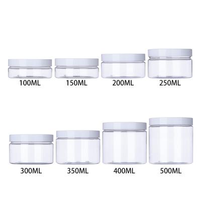 China BEAUTY white clear transparent aluminum cap acrylic PET cream jar bottle for sale