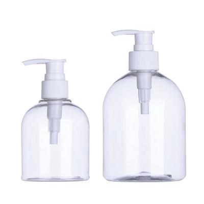 China BEAUTY PACKAGING 250ml 500ml Lotion Pump Hand Lotion Wash Emulsion Transparent In Hand Stain Plastic Bottle Sanitizer PET Stock for sale