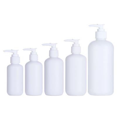 China Round HDPE Plastic BEAUTY Lotion Pump Bottles 120ml 150ml 200ml 250ml 380ml 500ml 4OZ 5OZ 7OZ 8OZ 13OZ 16OZ White Cosmetic Packaging Packaging for sale