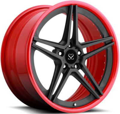 China 21inch 9.5J personalizou bordas da liga 2-PC para Ferrari 458 Speciale que o preto vermelho do brilho forjou as rodas à venda