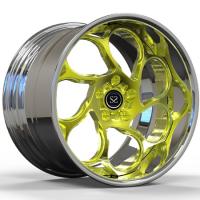 China Golden Deep Lip Concave 2 Piece Forged Wheels OEM 5x130 for sale
