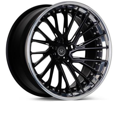 China A liga de alumínio desconcertada forjou Matte Black Rims 3 partes lustradas à venda