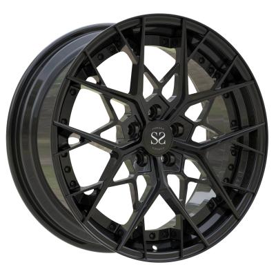 China Gloss Black 2 Piece Forged Wheels Disc Barrel Aluminum Alloy 19 Inch Rs3 Car Rims for sale