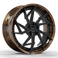 Chine L'alliage borde 2 morceaux a forgé des roues que le disque de noir a poli A3 en bronze accord de 19 pouces à vendre
