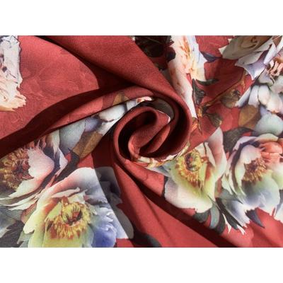 China Breathable Woven Custom Design Flower Print Plain 75D 4-WAY CHIFFON UNTWISTED Printing Fabric For Dress for sale