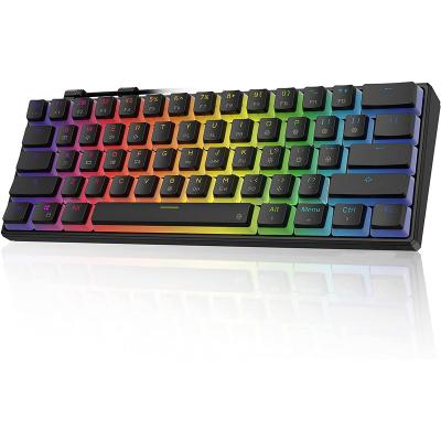 China Backlit Anti-ghosting PBT Pudding Keycaps 60% Mechanical Gaming Keyboard 61 Keys RGB Wired USB Computer Keyboards Full Keys Programmable for sale