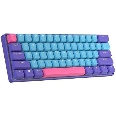 China GK61 SK61 Anti-ghosting compact RGB gaming computer mechanical keyboard hot swappable gateron switches for sale