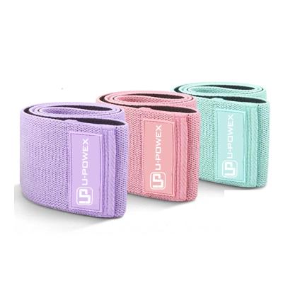 China Eco-friendly Hip Band Cloth Elastic Cotton Exercise Resistance Circle Bands Fitness Set With Cloth Covered for sale