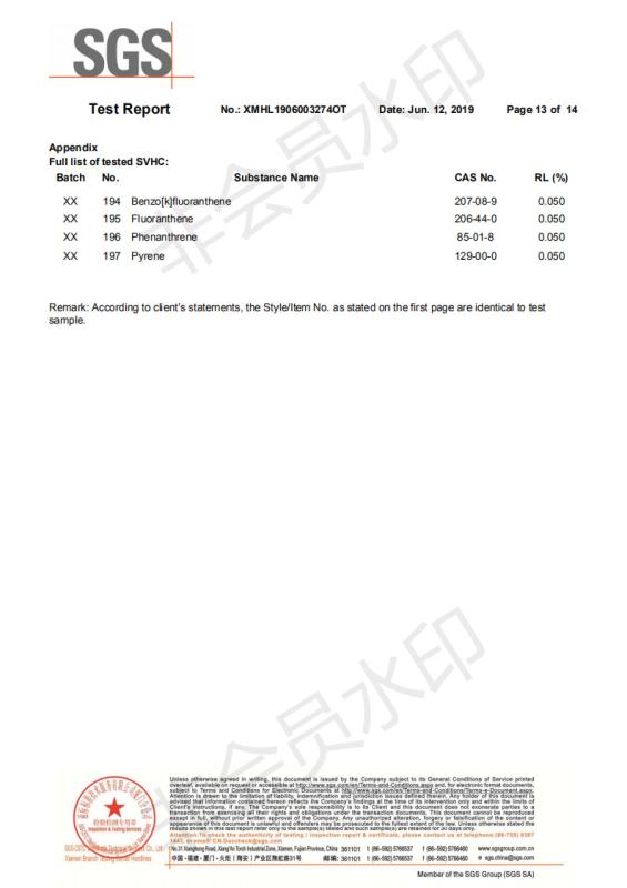 REACH - Jiangsu TX Plastic Optical Fibers Co., Ltd.