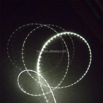 China Lighting 0.75mm Side Pointed Emitting Plastic Optical Fibers 2700m Per Light Type Spark Roll Side Optical Fibers for sale