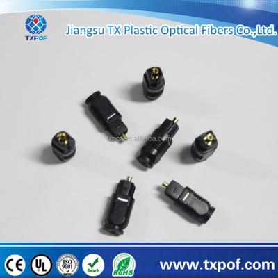 China Automotive Plastic Toslink Connector Socket Toslink Mount JIS F05 Simplex Type 980/1000um Fiber for sale