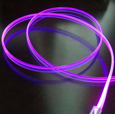 China Lighting Decorative 3mm Side Glow Fiber With Fin Lighting Fiber Use On Decorative Car for sale