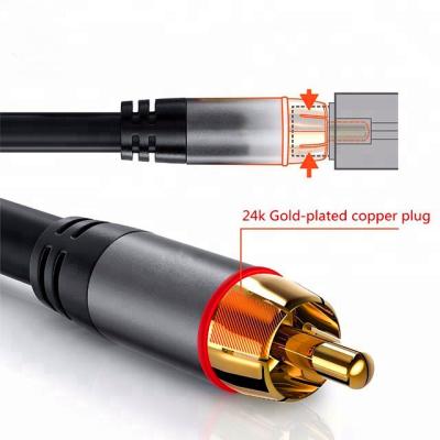 China Multimedia Subwoofer 24k Gold Plated SPDIF Coaxial Digital RCA Audio Cable for sale