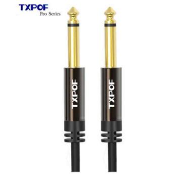 China Instruments OEM Factory Gold Plated 24AWG 6.35mm Straight Instrument Guitar Cable For Electric Guitar/Keyboard for sale