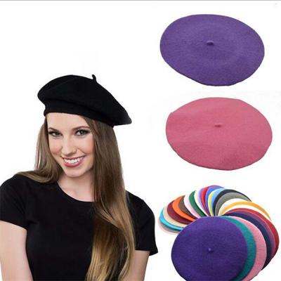 China Wholesale high quality women's wool GuanLingLong beret barred berets have 40 different colors in stock for sale