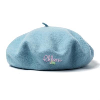 China GuanLingLong Fashion Embroidered Custom Logo Berets Simple Hot Color Beret Women for sale