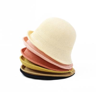 China Fisherman Character Summer Fashion Curved Brim Horizontal Paper Straw Soft And Breathable Hat for sale