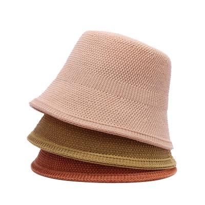 China New Image Guanlinglong OEM Trend Straw Bucket Sun Hat Summer Women And Men Sun Protection And Breathable Bucket Hat for sale