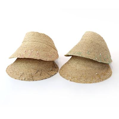 China Wholesale 2021new Style Beach Hat Outdoor High Quality Pearl Picture Empty Straw Hat Women Travel Straw Hat for sale