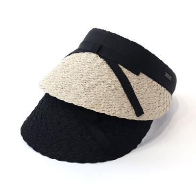 China Wholesale Fashion Beach Travel Picture Summer Empty Top Bow Straw Hat for sale