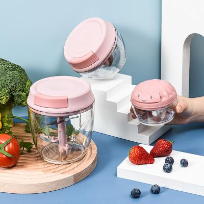 China Viable Kitchen Accessories Hand Pull Manual Food Cutter Vegetable Grater Mini Garlic Chopper Vegetable Puree Grinder for sale