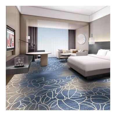 China Nylon Printed Blue Hotel Carpet Machine Made Tufted Carpet for sale