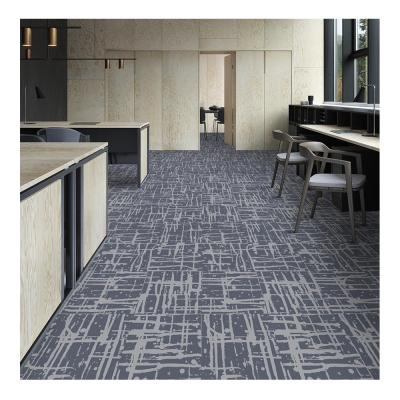 China Line Printed Commercial Modular Carpet  With PVC Backing For Corridor for sale