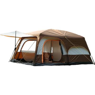 China Large UV-resistant Polyester Rain Proof Camping Two Bedrooms And One Living Room 8 Person Camping Tent for sale