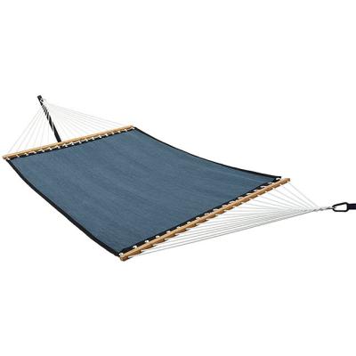 China Comfortable Double Hammock Swing Bed Quilted Swing Hammocks With Strong Curved-bar Bamboo Camping Hammock for sale