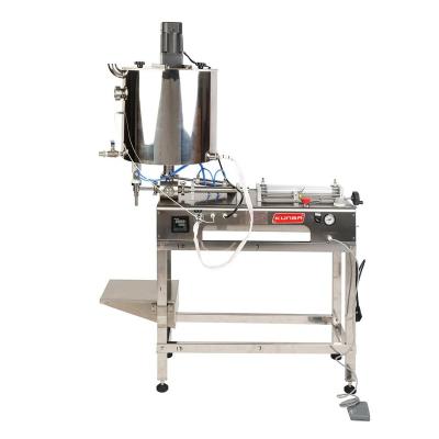 China G1WGDB Chemical Single Heads Pneumatic Semi Automatic Paste Filling Machine with Hopper and Heating Stir for sale