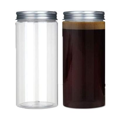 China Beverage Custom Beverage 500ml Disposable Plastic Transparent Juice Bottles With Cover for sale