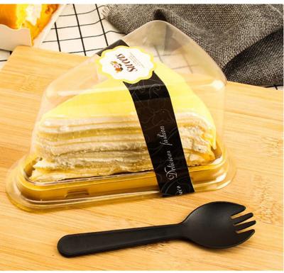 China DISPOSABLE Disposable Pet Jars Triangle Cheese Mousse Cake Carriers Box Plastic Food Packaging Container With Transparent Lid Blister for sale