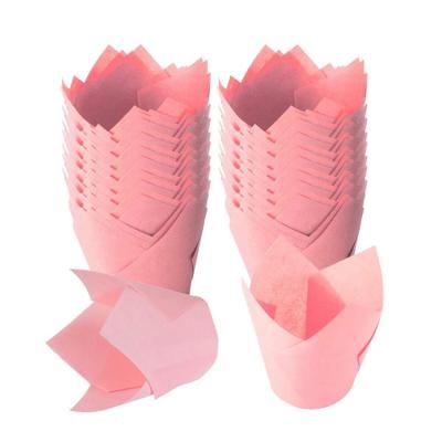 China Disposable Custom Baking Wraps Decoration Tulip Muffin Cupcake Wrapper for sale