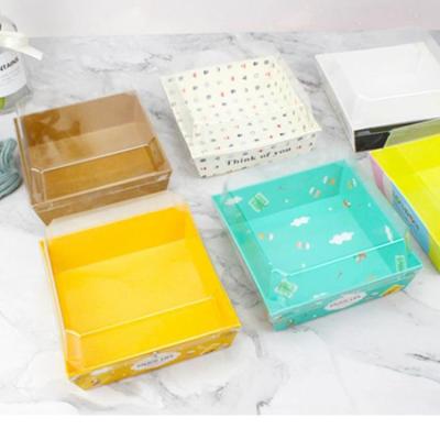 China Factory Recyclable Dessert Crate Bread Packaging Bread Baking Packaging Boxes With Clear Window for sale