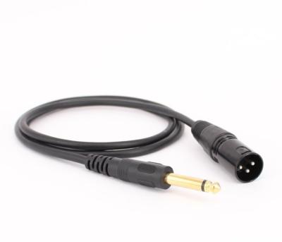 China Multimedia 3 Pin Adapter 6.35mm Gold Plating Straight Connector To XLR Pin Male Connector Audio Adpator for sale