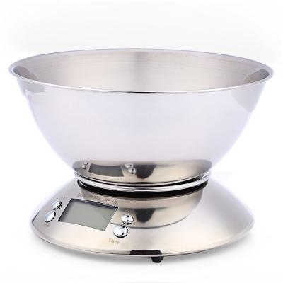 China With Tray Digital Scale Stainless Steel 5kg Scale Kitchen Food Balance Electronic Kitchen Scale With Bowl Home for sale