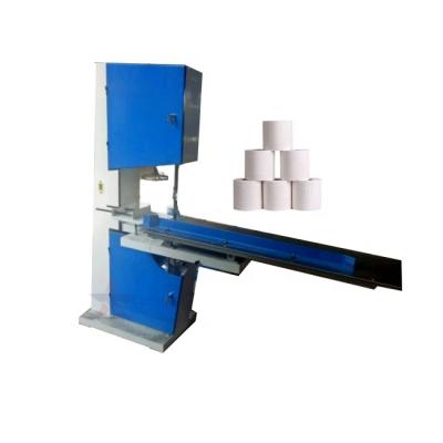 China Factory Semi Automatic Facial Tissue Toilet Paper Roll Bandsaw Cutter Machine for sale