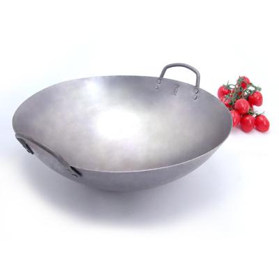 China Sustainable Twins Ear Carbon Steel Wok Kitchen Tool Boil Stir-fry Saute Pan Woks for sale