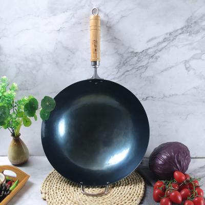 China Sustainable Traditional Carbon Steel Wok Pan Cast Iron Chinese For Hand Made Nonstick Wok for sale