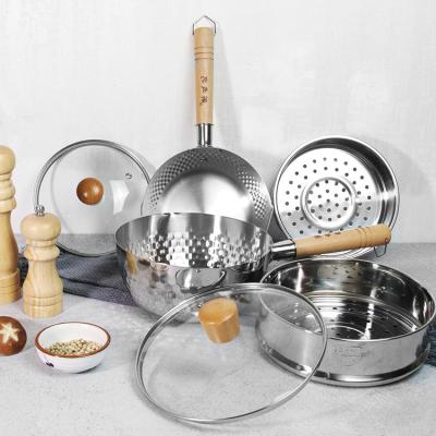 China Sustainable chenzhiji bottom stainless steel pots and pans deep cooking noodle soup and running pots for sale