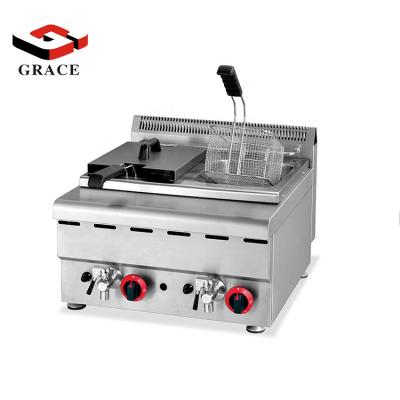 China Hotels Commercial Kitchen Equipment Stainless Steel 8L+8L Double Tank Tabletop Gas Fryer à venda