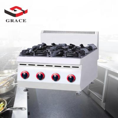 China Chinese High Pressure Hotel Commerical Kitchen Appliances Build In 4 Burner Gas Cooker Range zu verkaufen